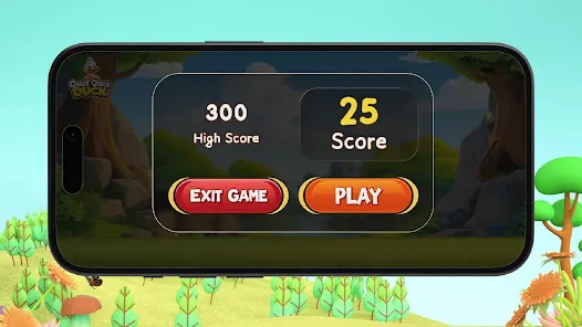 Quack Quack Duck score screen with play button